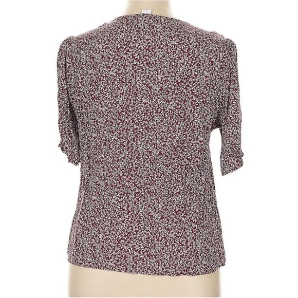 Old Navy Maroon Patterned Blouse Medium Womens Shirt Top Casual Office Tshirt - Picture 3 of 15